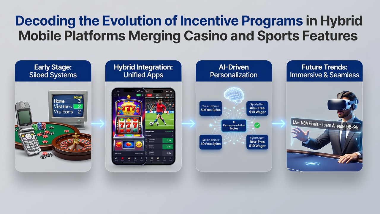 Graf over incitamentsudvikling i mobile hybride platforme med fokus på casino og sportsintegration